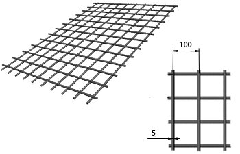 Сетка сварная (дорожная) в картах 100х100х5мм 2х6м купить недорого в Москве
