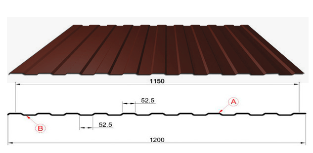 Профнастил коричневый RAL 8017 С-8 купить недорого в Москве Профнастил коричневый RAL 8017 С-8 купить недорого в Москве